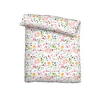 Castell Baumwoll Seersucker Bettwäsche Blüten weiß, 1x 155x200 cm + 1x 80x80 cm