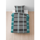 Castell Baumwoll Renforce Bettwäsche Karo-Streifen türkis, 1x 135x200 cm + 1x 80x80 cm