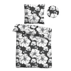 Castell Baumwoll Renforce Bettwäsche Blüten titanium, 1x 135x200 cm + 1x 80x80 cm