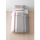 Castell Baumwoll Renforce Bettwäsche Streifen & Sterne  silber/grau, 1x 155x220 cm + 1x 80x80 cm
