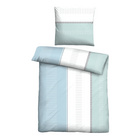 Castell Baumwoll Renforce Bettwäsche Striche ciel, 1x 155x220 cm + 1x 80x80 cm