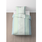 Castell Baumwoll Renforce Bettwäsche Längsmuster mint, 1x 135x200 cm + 1x 80x80 cm