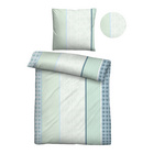 Castell Baumwoll Renforce Bettwäsche Längsmuster mint, 1x 135x200 cm + 1x 80x80 cm