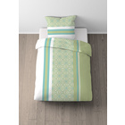 Castell Baumwoll Renforce Bettwäsche Längsmuster pistaziengrün, 1x 135x200 cm + 1x 80x80 cm