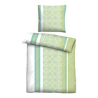 Castell Baumwoll Renforce Bettwäsche Längsmuster pistaziengrün, 1x 155x220 cm + 1x 80x80 cm