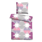 Castell Baumwoll Renforce Bettwäsche Kreisemix brombeer, 1x 135x200 cm + 1x 80x80 cm