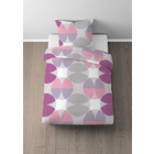 Castell Baumwoll Renforce Bettwäsche Kreisemix brombeer, 1x 135x200 cm + 1x 80x80 cm