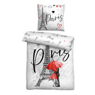 Castell Polycotton Renforce Bettwäsche Paris grau, 1x 135x200 cm + 1x 80x80 cm