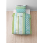 Castell Mikrofaser Seersucker Bettwäsche Längsmuster apfelgrün, 1x 135x200 cm + 1x 80x80 cm