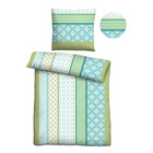 Castell Mikrofaser Seersucker Bettwäsche Längsmuster apfelgrün, 1x 135x200 cm + 1x 80x80 cm