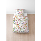 biberna Baumwoll-Satin Bettwäsche Birdie weiß, 1x 155x220 cm + 1x 80x80 cm