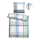 Castell Mikrofaser Seersucker Bettwäsche Karo eisblau, 1x 155x220 cm + 1x 80x80 cm