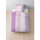 Castell Mikrofaser Seersucker Bettwäsche Längsbalken flieder, 1x 135x200 cm + 1x 80x80 cm
