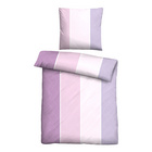 Castell Mikrofaser Seersucker Bettwäsche Längsbalken flieder, 1x 155x220 cm + 1x 80x80 cm