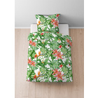 Castell Mikrofaser Seersucker Bettwäsche Dschungel hellgrün, 1x 155x220 cm + 1x 80x80 cm