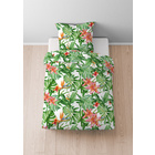 Castell Mikrofaser Seersucker Bettwäsche Blumen weiß, 1x 135x200 cm + 1x 80x80 cm