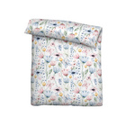 Castell Mikrofaser Seersucker Bettwäsche Blätter sturmgrau, 1x 135x200 cm + 1x 80x80 cm