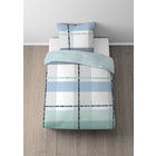 Castell Cooling Bettwäsche Karo eisblau, 1x 135x200 cm + 1x 80x80 cm