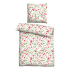 Castell Mikrofaser Bettwäsche Blümchen rubin, 1x 155x220 cm + 1x 80x80 cm