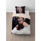 SID MAURER Mikrofaser Bettwäsche Marilyn Monroe weiß, 1x 135x200 cm + 1x 80x80 cm