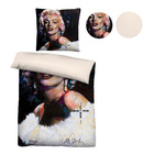 SID MAURER Mikrofaser Bettwäsche Marilyn Monroe weiß, 1x 155x220 cm + 1x 80x80 cm