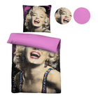 SID MAURER Mikrofaser Bettwäsche Marilyn Monroe pink, 1x 135x200 cm + 1x 80x80 cm
