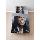 SID MAURER Mikrofaser Bettwäsche Michael Jackson silber/grau, 1x 135x200 cm + 1x 80x80 cm