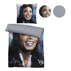 SID MAURER Mikrofaser Bettwäsche Michael Jackson silber/grau, 1x 155x220 cm + 1x 80x80 cm