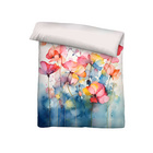 biberna Tencel Bettwäsche Aquarell Blumen taubenblau, 1x 155x220 cm + 1x 80x80 cm