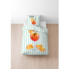 biberna Linon Bettwäsche Spritz mint, 1x 135x200 cm + 1x 80x80 cm