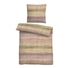 biberna Seersucker Bettwäsche Streifen-Karo macchiato, 1x 135x200 cm + 1x 80x80 cm