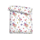 biberna Seersucker Bettwäsche Sommerblumen pink, 1x 155x220 cm + 1x 80x80 cm