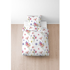 biberna Seersucker Bettwäsche Sommerblumen pink, 1x 155x220 cm + 1x 80x80 cm