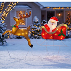 Beleuchteter Weihnachtsmann mit Schlitten