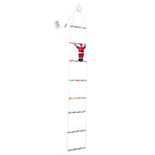 Weihnachtsmann auf beleuchteter Leiter