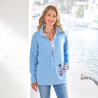 Fleece-Jacke mit Stickerei hellblau