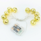 LED-Lichterkette Goldene Discokugel 10er-Set
