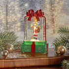 LED-Schneekugel "Geschenk" grün Eldo