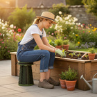 Teleskopstuhl grün faltbar mit Tragegriff