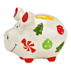 Sparschwein Weihnachtsdeko aus Keramik Wurm