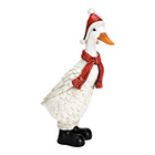 Weihnachtsgans aus Poly mit Nikolausmütze und Schal