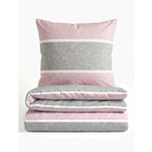 Melange-Flanell Bettwäsche "Blockstreifen" rose biberna