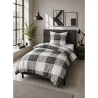 Castell Polycotton-Biber-Bettwäsche „Karo groß“ grau