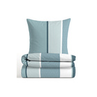 Castell Polycotton-Biber-Bettwäsche „Längsstreifen“ petrol