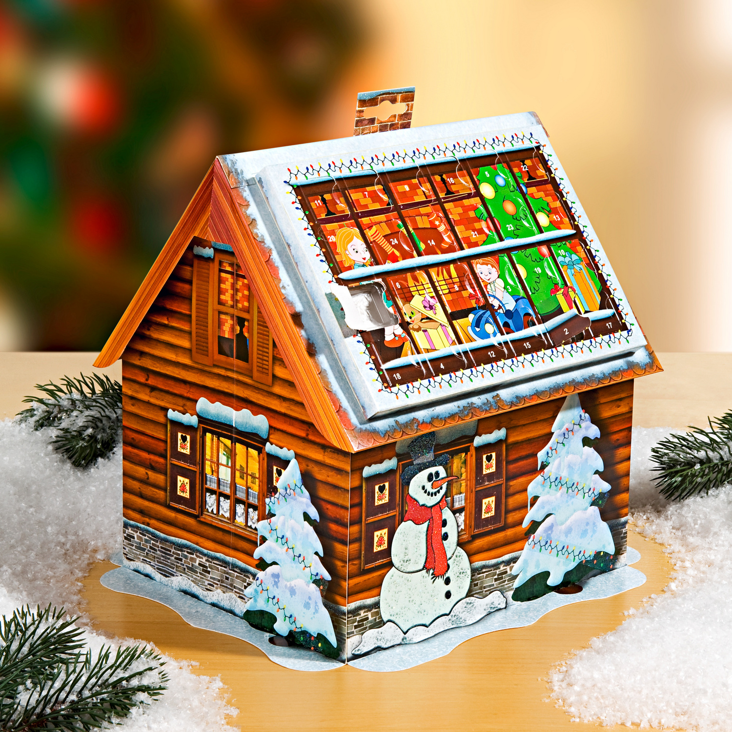 Adventskalender Haus 3D mit Schokoladentäfelchen 3PAGEN