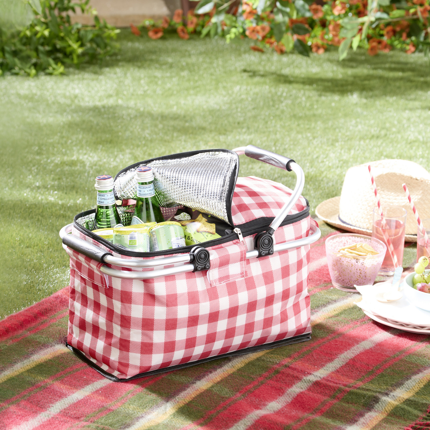 Picknickkorb isoliert & faltbar Basilico